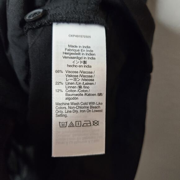 Madewell Utility Button Front Mini Dress Black Linen Blend Relaxed XXS NWT - Picture 7 of 11